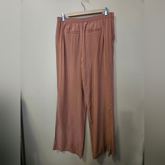 Joie High Rise Wide Leg Pants Women's Size M Apricote Vintage Wash 100% Silk - Picture 3 of 7